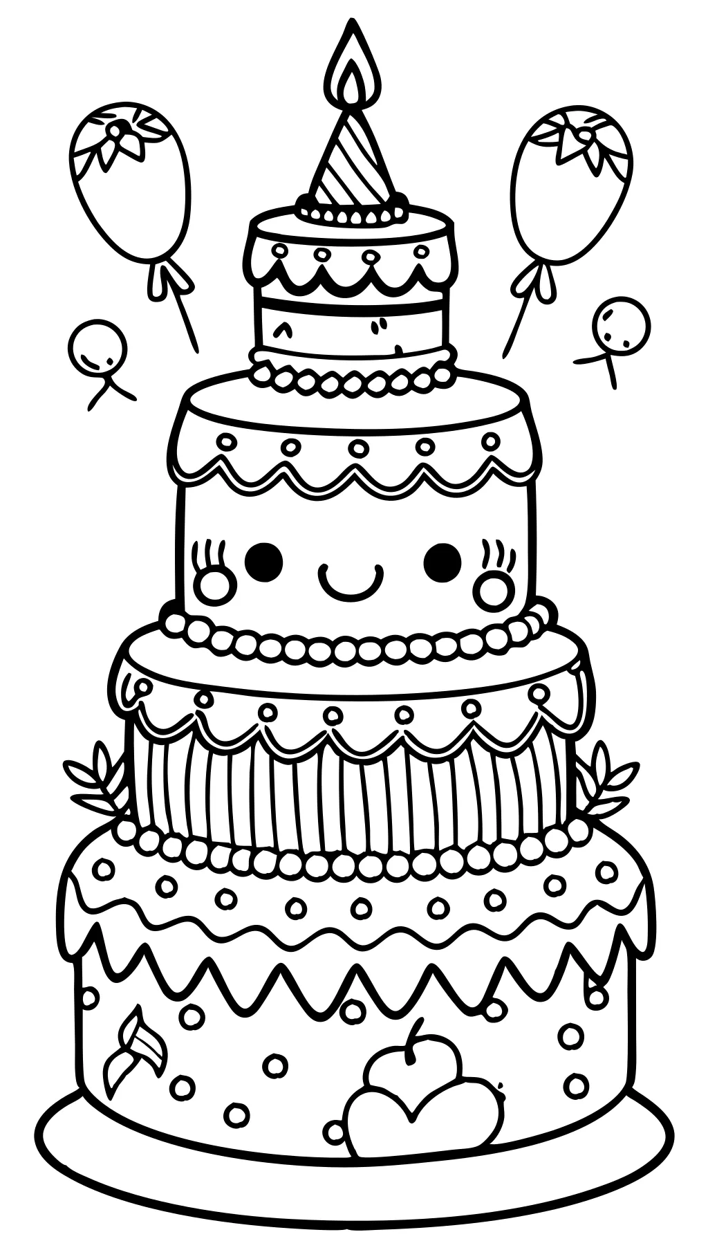 coloring pages for birthday cakes